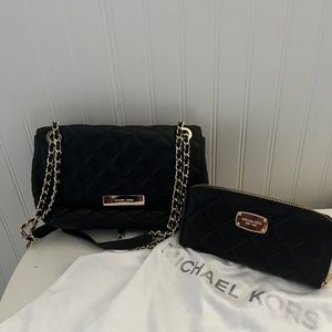 Michael kors Quilted calf leather chain crossbody and wallet